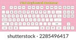 Y2K oldschool retro keyboard buttons collection, vector symbols and objects illustration.