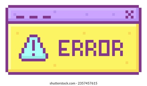 y2k pixel error window, old computer interface, retro pc elements, 1990s 2000s style, pixel art, nostalgia, vector illustration