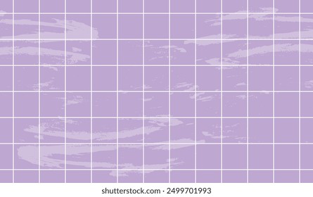 y2k retro background. Purple line pattern with grunge texture. Trippy chess pattern with grunge texture. Groovy vintage checkered horizontal background. Trendy vector illustration.