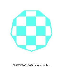 Y2K retro checker pattern. Abstract geometric shape in flat style. Modern design element, bold icon with a nostalgic feel, perfect for posters, shapes, and trendy streetwear.