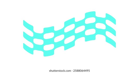 Y2K retro checker pattern. Abstract geometric shape in flat style. Cool visual element, modern aesthetic, trendy decoration for streetwear or poster designs.