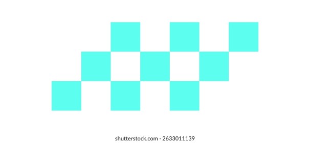 Y2K retro checker pattern. Abstract icon with modern shapes. Flat aesthetic, decorative element, ideal for vintage projects, streetwear designs, and posters.