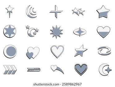 Y2k Retro Design Element Set
