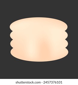 y2k retro element, 90s or 2000s figure in gradient peach and pink color. Illustration on black style.