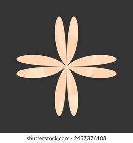 y2k retro element, 90s or 2000s figure in gradient peach and pink color. Illustration on black style.