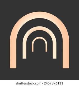 y2k retro element, 90s or 2000s figure in gradient peach and pink color. Illustration on black style.