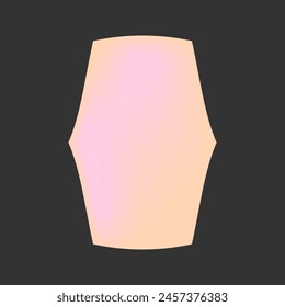 y2k retro element, 90s or 2000s figure in gradient peach and pink color. Illustration on black style.