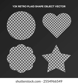 y2k retro plaid shape object vector