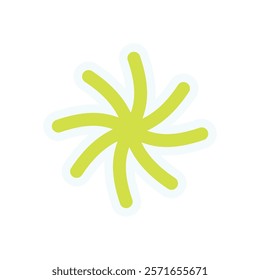 Y2K retro spiral sticker. Abstract icon in modern aesthetic. Unique shape of swirling design, flat graphic element, ideal for trendy decoration or bold poster collection.