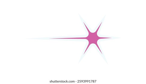 Y2K retro star sticker. Abstract Comet symbol of modern aesthetics. A bold geometric element, this design captures 90s nostalgia and fits perfectly in trendy decor or graphic collections.