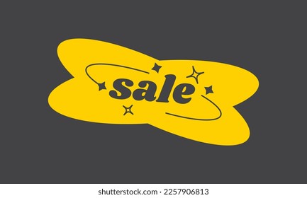 Y2K sale label. Cool trendy retro stickers. Retro 80s 90s aesthetic sticker. Vector illustration of y2k , 90s graphic design badges