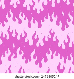 Y2k seamless pattern. Hand drawn vector background. Fire illustration. Silhouette of flame.