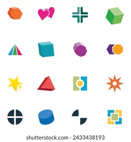 Forma Y2k Vector Ilustración Clip Art Element Big Set, Y2k forma Estrella Vinilo de Geometría Gráfica Brillante Ilustración Retro. Conjunto de iconos de silueta de forma Y2k. 