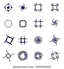 Y2k shape Vector Illustration Clip Art Element Big Set, Y2k Shape Most Bundle, Y2k shape Star Graphic  Geometry Sticker Shiny Retro Illustration. Y2k Shape Silhouette Icon Set.