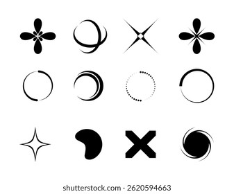 Y2k shape Vector Illustration Clip Art Element Set