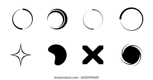 Y2k shape Vector Illustration Clip Art Element Set