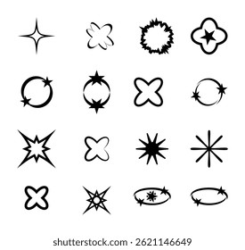 Y2K-Form Vektorgrafik Clip Art Element Set