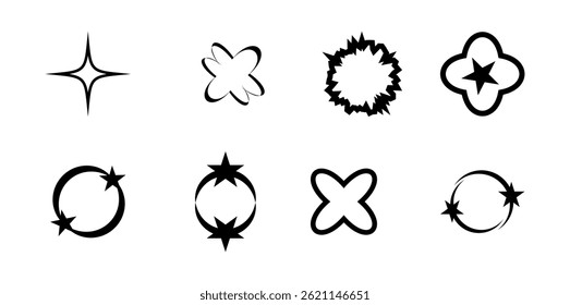 Y2k shape Vector Illustration Clip Art Element Set