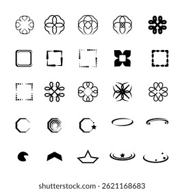 Y2k shape Vector Illustration Clip Art Element Set