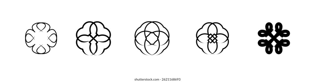 Conjunto de elementos de arte de Clip de Ilustración vectorial de forma Y2k