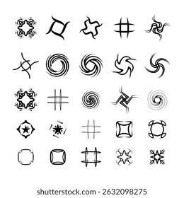 Y2k shape Vector Illustration Clip Art Element Set