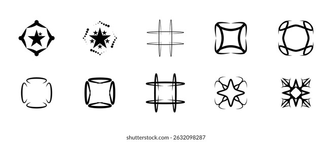Conjunto de Elementos de Clip-art de Ilustração de Vetor em Forma Y2k