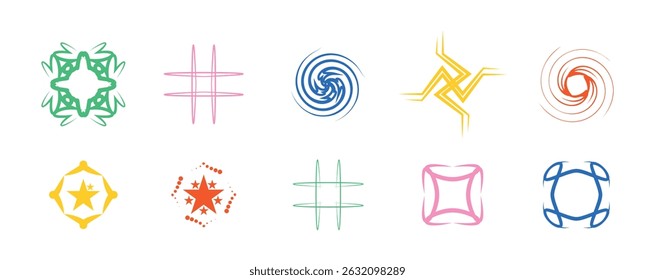 Y2k shape Vector Illustration Clip Art Element Set