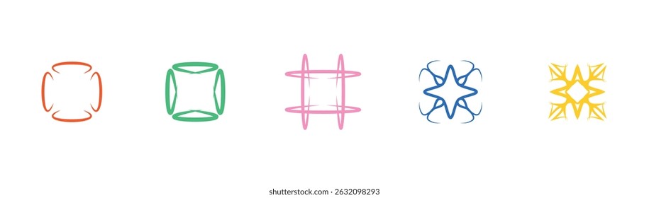 Y2k shape Vector Illustration Clip Art Element Set