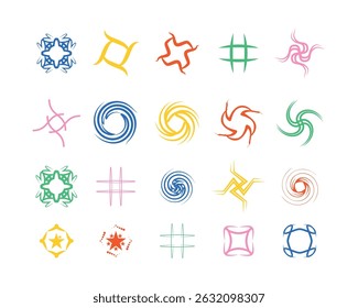 Y2k shape Vector Illustration Clip Art Element Set