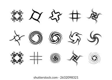 Y2k shape Vector Illustration Clip Art Element Set