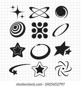 y2k shapes pack design in adobe illustrator