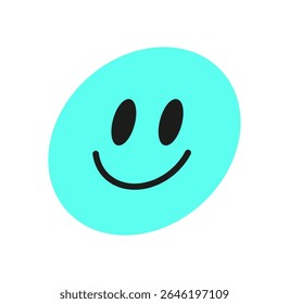 Forma de emoji de sorriso Y2K. Ícone brincalhão da cara feliz. Forma abstrata retrô, elemento gráfico moderno, design moderno para decoração ou projetos divertidos.