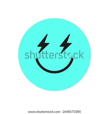 Y2K smile emoji shape. Retro happy face icon. Abstract symbol, flat decoration, trendy element. Perfect for 90s nostalgia and modern streetwear aesthetics.