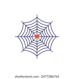 y2k Spy Web with Heart  Flat Cartoon Illustration