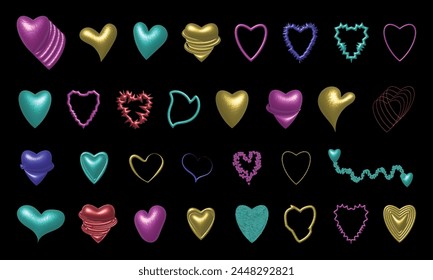 Y2k style 3D shapes Heart