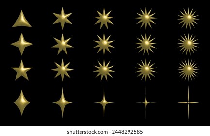 Y2k style 3D shapes Star