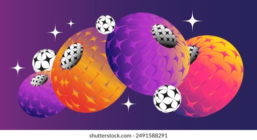 Y2k Style abstract background design, with strange wireframes and graphic geometrical shapes in bright gradient colors. Colorful abstract background for Smartphone screensaver