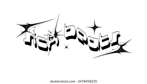 Y2K Style Bold Typography in Black and vibes for hyperpop banner