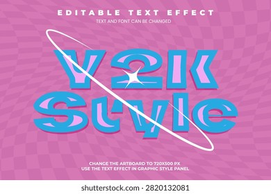 Y2k style effect editable text effect in modern trend style