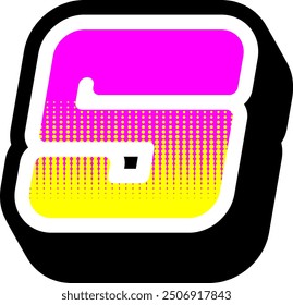 Y2K Style Letter Alphabet Vector Element