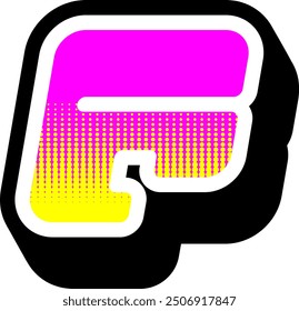 Y2K Style Letter Alphabet Vector Element