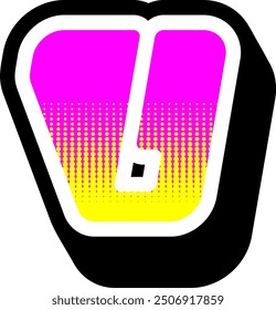 Y2K Style Letter Alphabet Vector Element