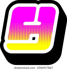 Y2K Style Letter Alphabet Vector Element