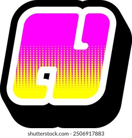 Y2K Style Letter Alphabet Vector Element
