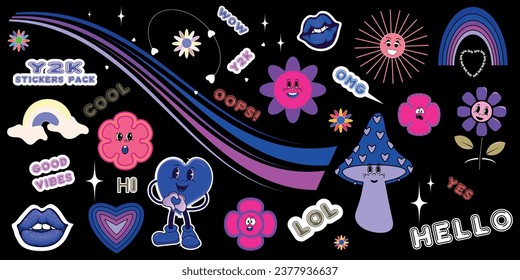  Y2K style sticker set. Groovy