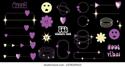  Y2K style sticker set. Groovy