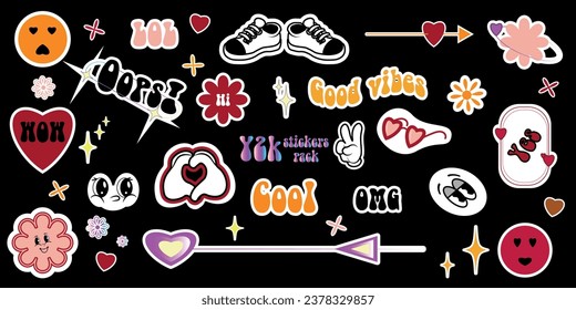  Y2K style sticker set. Groovy