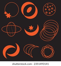 Y2k style symbols and design elements collection Vector ImageY2k Vector Art, Icons, and Graphics Y2K Shapes and Vectors PackSet Y2K stars and retro futuristic graphic elements . Vector illustration. i
