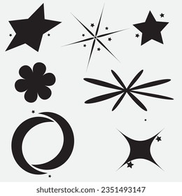 Y2k style symbols and design elements collection Vector ImageY2k Vector Art, Icons, and Graphics Y2K Shapes and Vectors PackSet Y2K stars and retro futuristic graphic elements . Vector illustration. i