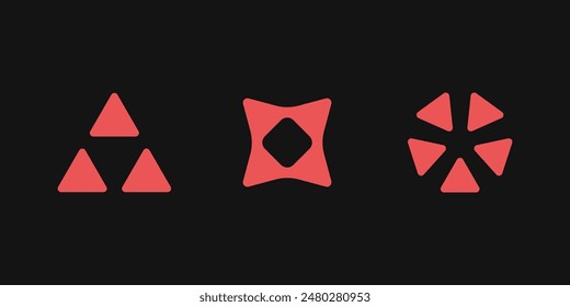 Y2K style triangle elements. Y2K retro futuristic ellipse elements for posters, flyers, banners, clothes, social media, graphic design. 2000s triangle elements. Y2K aesthetics. Vector.